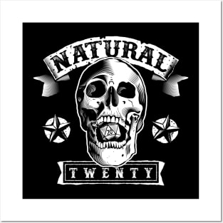 Screaming Skull Natural Twenty d20 Posters and Art